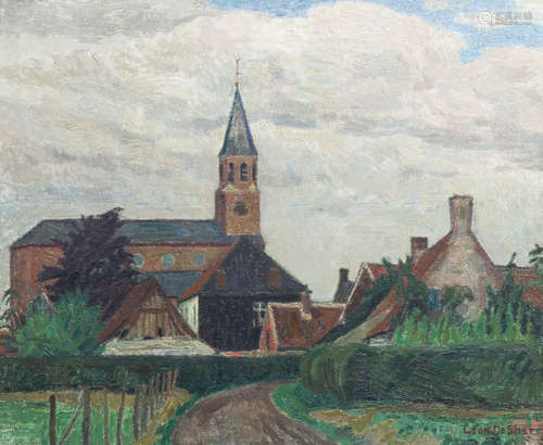 Leon De Smet (1881-1966): View on the Sint-Martinuskerk in S...