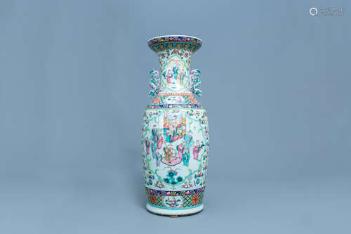 A Chinese famille rose 'Immortals' vase, 19th C.