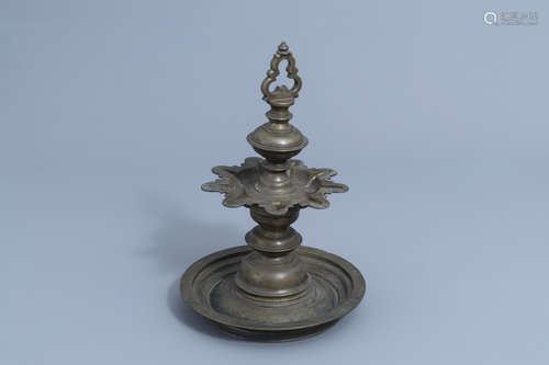 A Jewish bronze Sabbath lamp, probably Dutch, 17th C.