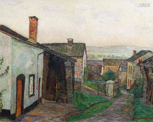 Leon De Smet (1881-1966): Village view, oil on board