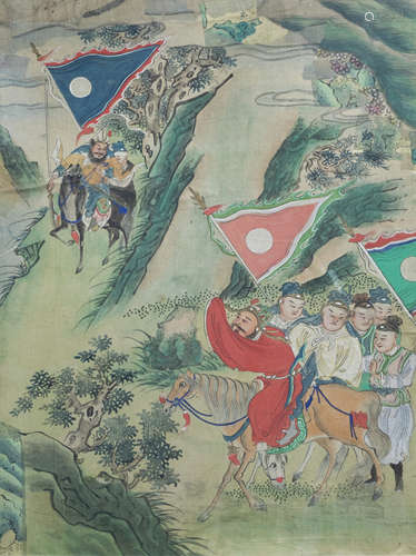 Chinese school, ink and colours on silk, 19th C.: The ceasef...