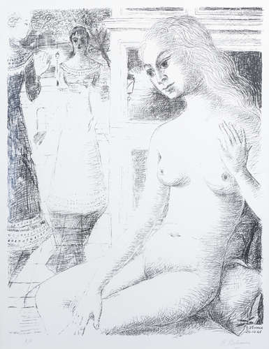 Paul Delvaux (1897-1944): 'La rencontre', lithography, ed. E...