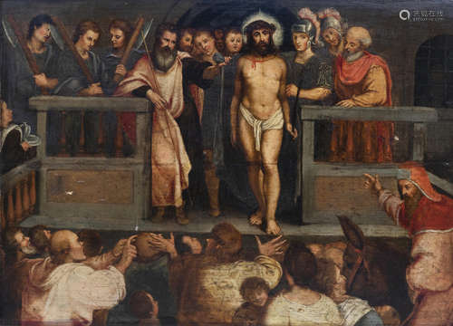 European school: The mocking of Christ, oil on panel, 17th C...