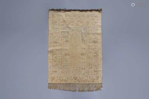 A very fine knotted Turkish prayer rug with different design...