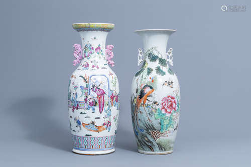 Two various Chinese famille rose vases, 19th/20th C.