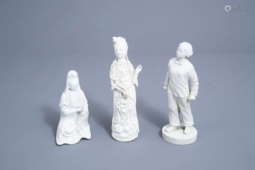 Two Chinese blanc de Chine figures of Guanyin and a Cultural...