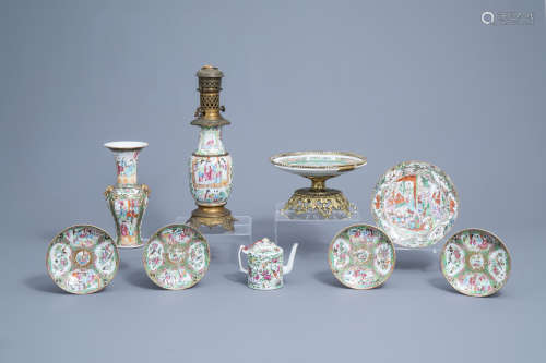 A varied collection of Chinese Canton famille rose porcelain...
