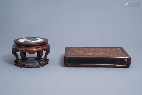 Two Chinese wooden stands, 19th/20th C.