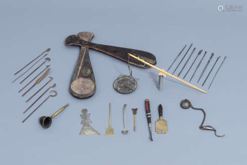 A large and varied collection of opium tools, China, 19th/20...