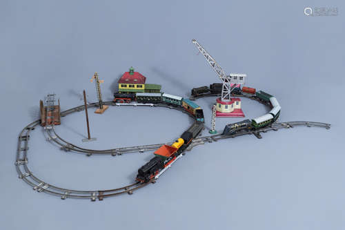 An extensive and diverse collection of toy trains and attrib...