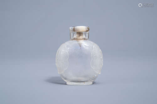 A Chinese rock crystal snuff bottle, 19th C.