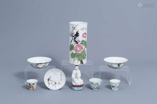 A varied collection of Chinese qianjiang cai and famille ros...