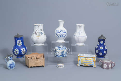 A varied collection of European ceramics (Dutch Delft, Bruss...