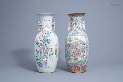 Two various Chinese famille rose vases, 19th/20th C.