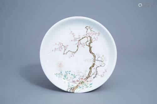 A Chinese famille rose charger with floral design, Yongzheng...
