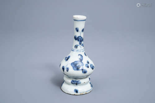 A Chinese blue and white Swatow vase with floral design, pro...