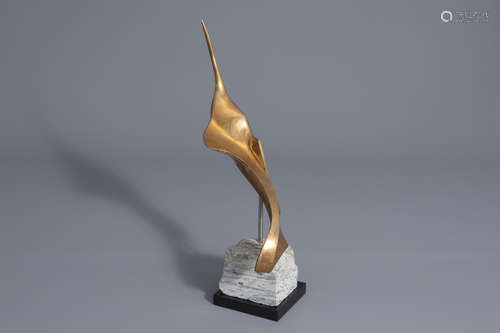 Jean-Loup 't Kint (20th C.): 'Slagzwaard', bronze, ed. 2/8, ...