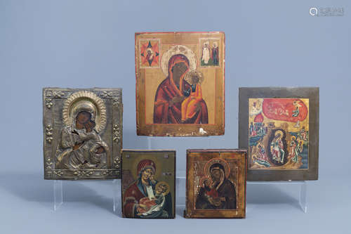 A varied collection of Russian icons, 19th/20th C.