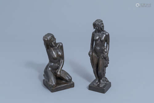 Halil Faik (1940): Two naked ladies, patinated bronze, ed. 2...