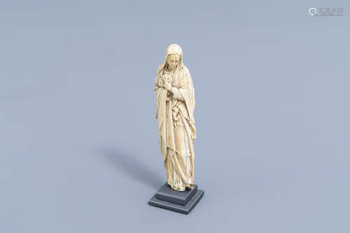 A French finely carved ivory Mother of Sorrows, ca. 1500