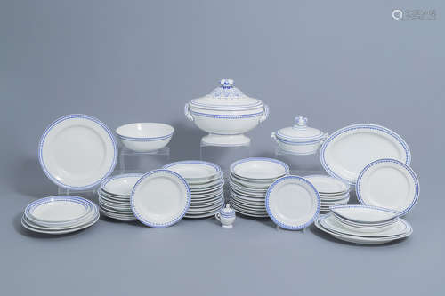 A 75-piece blue and white Tournai porcelain part service, 19...