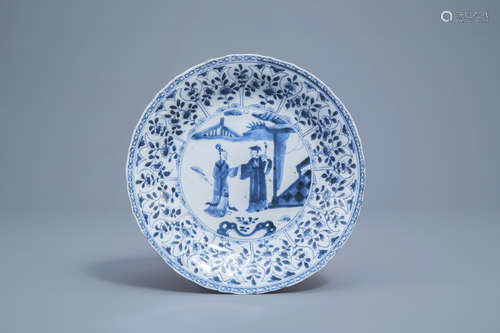 A Chinese blue and white 'Romance of the Western Chamber' pl...