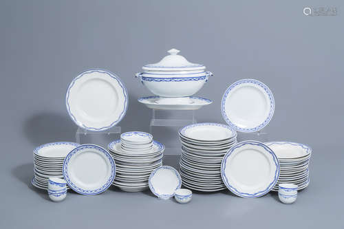 A 93-piece blue and white Tournai porcelain part service, 19...