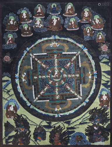 A 'mandala' thangka, Tibet or Nepal, 20th C.