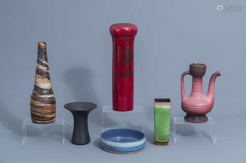 A varied collection of European studio pottery, 20th C.