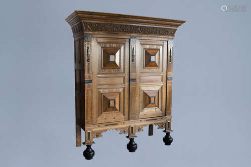 A Dutch oak, ebony and rosewood 'Gelderse kast', 17th C. and...