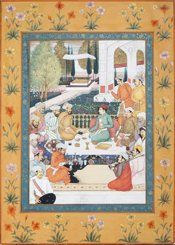 A fine Persian narrative miniature on paper, India, 19th/20t...