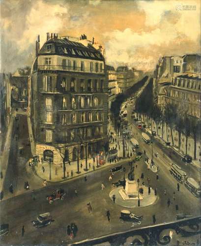 Lucien Adrion (Straßburg 1889 - Paris 1953). Boulevard in Pa...