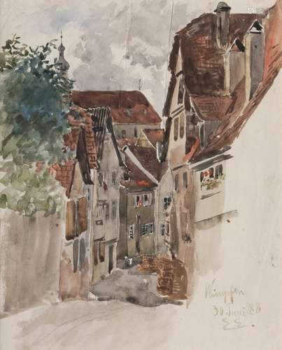 Ernst Eitner (Hamburg 1867 - Hamburg 1955). Straße in Wimpfe...