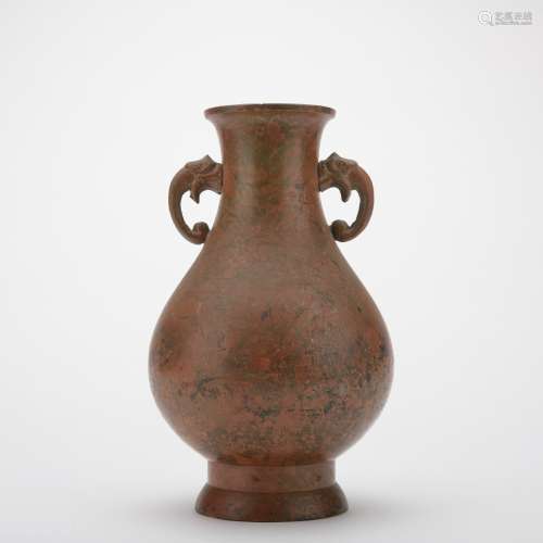 A bronze vase