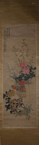 A Chen hongshou's flower painting