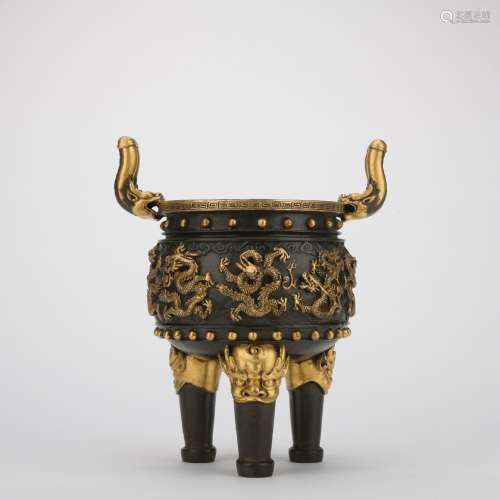 A bronze 'dragon' censer