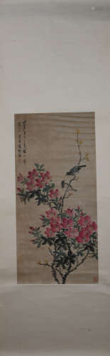 A Zhu xiong's flower and bird painting