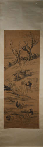 A Hua yan's horse bathing painting