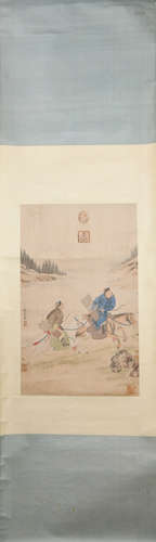 A Ding guanpeng's hunting painting