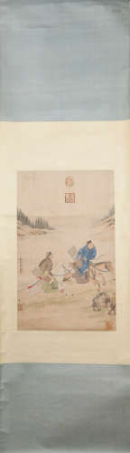 A Ding guanpeng's hunting painting