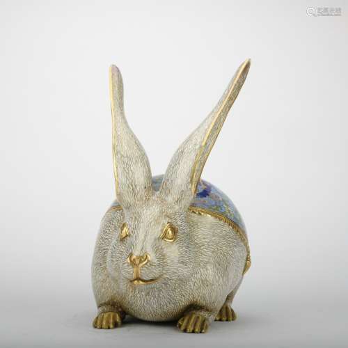 A Cloisonne enamel rabbit