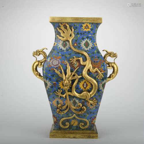 A Cloisonne enamel 'dragon' vase