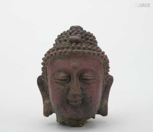 A bronze buddha head