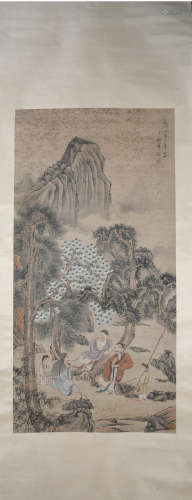 A Wang guxiang's landscape and figure painting