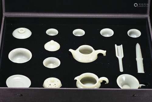 A set of jade tea set