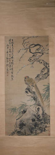 A Zhou zhimian's flower and bird painting