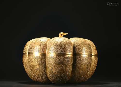 A gilt-bronze 'Pumpkin' box and cover