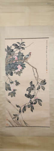A Rong zhuchun's flower and bird painting