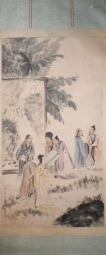 A Fu baoshi's figure painting