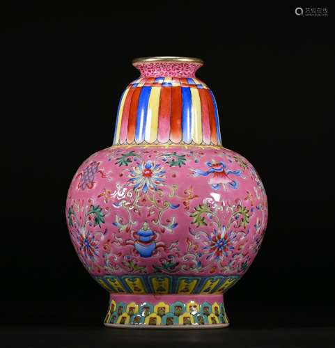 A famille-rose 'floral' vase